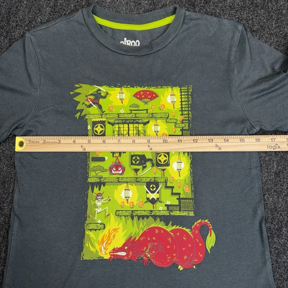 Boys Graphic T-Shirt Ninja Dragon Gray Size M 8-10 Circo